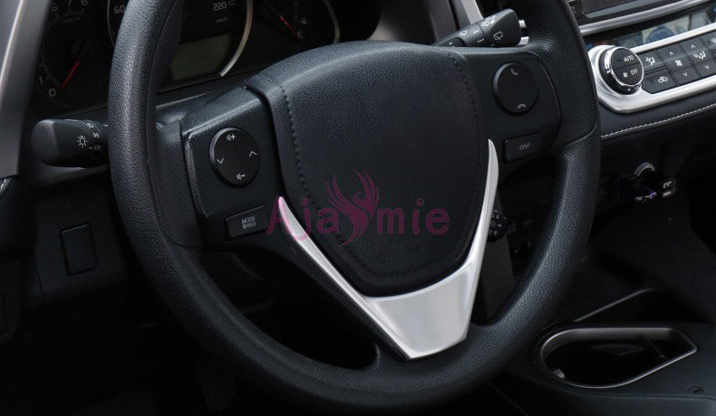 Chrome Car Styling Interior Steering Wheel Overlay Panel Trim Garnish Cover 2014 2015 2016 2017 2018 For Toyota RAV4 Accessories