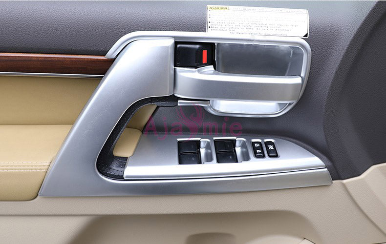 Chrome Car Styling Interior Door Holder trims Handle Cover Panel Overlay Frame 2008-2018 For Toyota Land Cruiser 200 Accessories