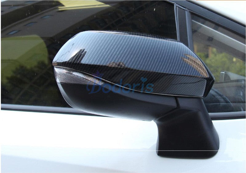 For Toyota Corolla 2019 Carbon Fiber Color Door Mirror Cover Rearview Rear View Overlay Panel Chrome Car Styling Accessories