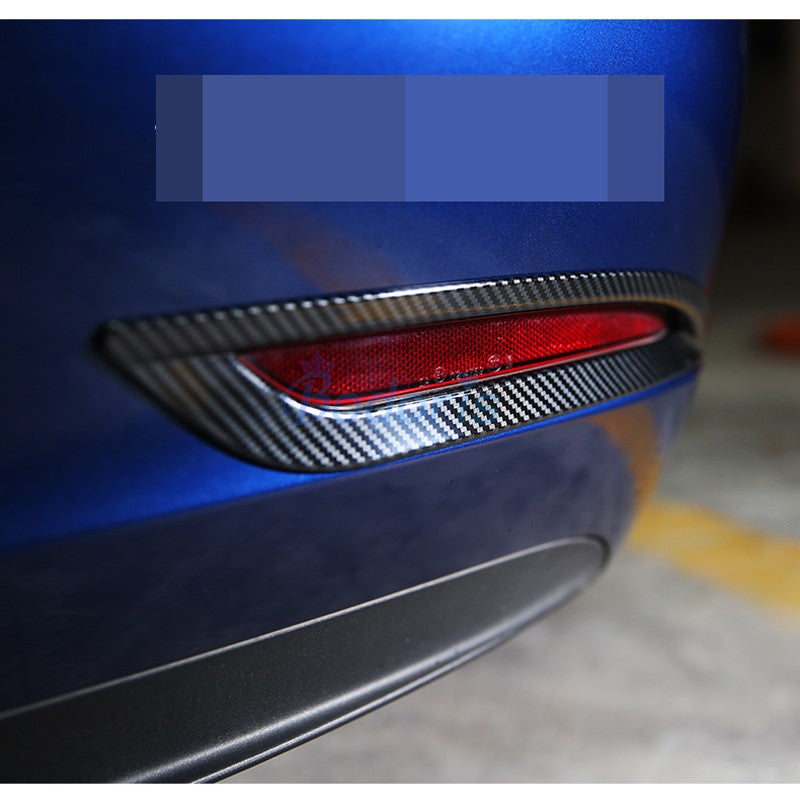 For Tesla Model 3 2017 2018 2019 Carbon Fiber Color Rear Fog Lamp Cover Taillight Overlay Light frame Car Styling Accessories