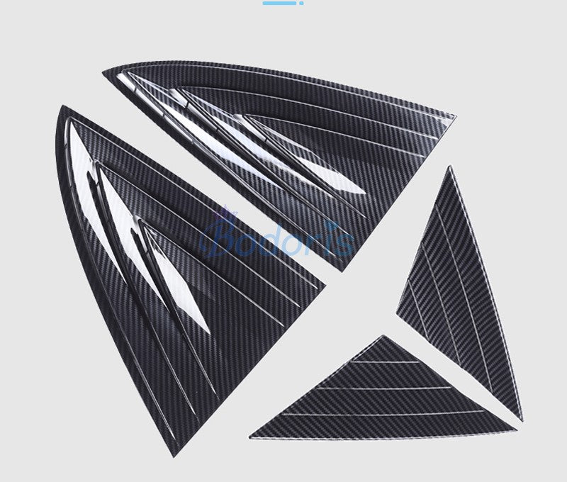 For Tesla Model 3 2017 2018 2019 Carbon Fiber Color Rear Window Garnish Panel Frame Triangle Trim Car Styling Accessories