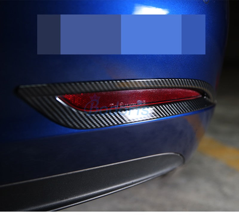 For Tesla Model 3 2017 2018 2019 Carbon Fiber Color Rear Fog Lamp Cover Taillight Overlay Light frame Car Styling Accessories