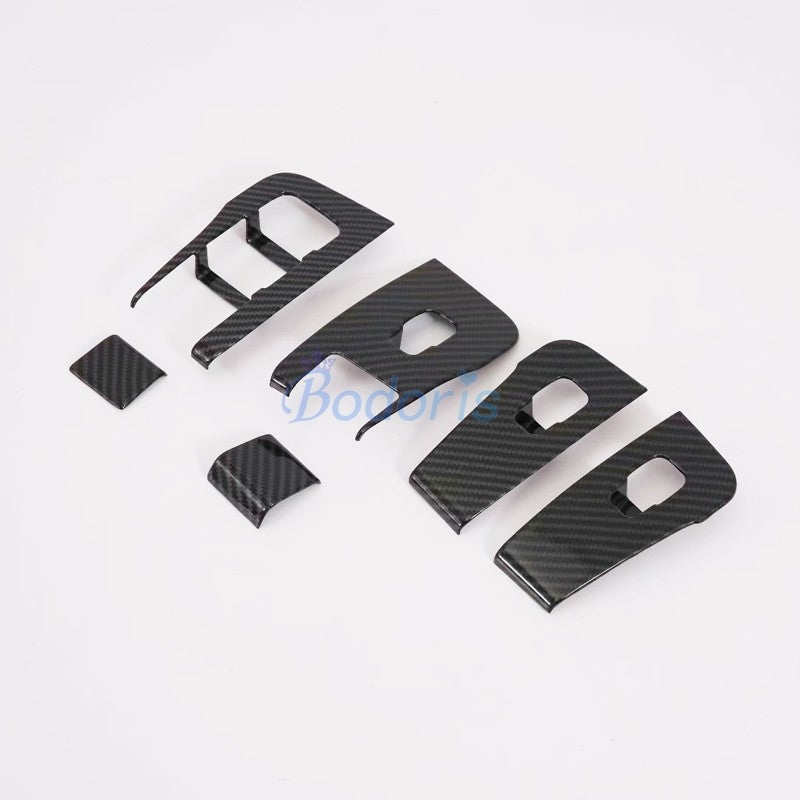 For LHD Tesla Model 3 2017 2018 2019 Carbon Fiber Color Interior Window Glass Switch Button Trim Cover Car Styling Accessories