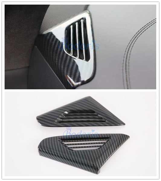 For Tesla Model X 2016 2017 2018 Carbon Fiber Color Interior Dashboard Side Vent AC Outlet Trim Cover Car Styling Accessories