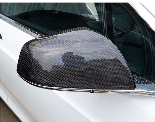 For Tesla Model X 2016 2017 2018 Carbon Fiber Side Mirror Cover Rear View Overlay Frame Rearview Panel Car Styling Accessories
