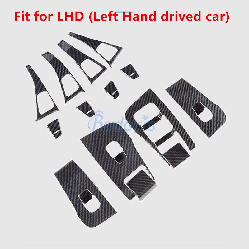 For Tesla Model 3 2017 2018 2019 Carbon Fiber Color Interior Armrest Holder Switch Trim Panel Cover Car Styling Accessories