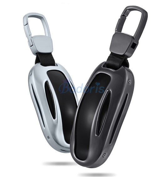 For Tesla Model X 2016 2017 2018 Silver Golden Gray Color Key Chains Case Ring Cover Chrome Car Styling Accessories