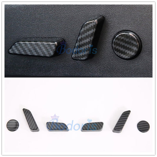 For Tesla Model 3 2017 2018 2019 Carbon Fiber Color Interior Seat Adjust Switch Button Trim Cover Car Styling Accessories