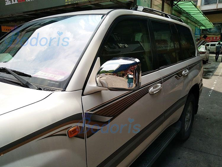 Chrome Side Mirror Cover Rear View Overlay For Toyota Land Cruiser 100 LC100 Lexus LX470 1998-2007 Car Styling Accessories