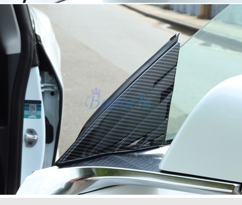 For Tesla Model 3 2017 2018 2019 Carbon Fiber Color Front Window Triangle Garnish Panel Frame Trim Car Styling Accessories