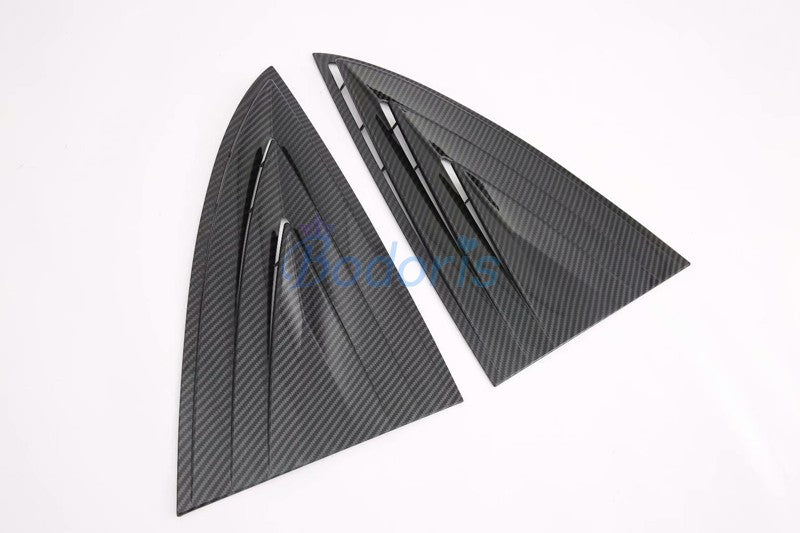 For Tesla Model 3 2017 2018 2019 Carbon Fiber Color Rear Window Garnish Panel Frame Triangle Trim Car Styling Accessories