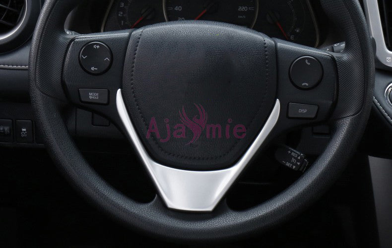 Chrome Car Styling Interior Steering Wheel Overlay Panel Trim Garnish Cover 2014 2015 2016 2017 2018 For Toyota RAV4 Accessories