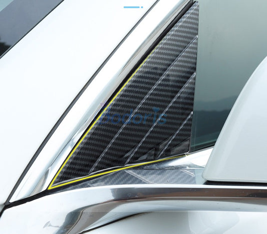 For Tesla Model 3 2017 2018 2019 Carbon Fiber Color Front Window Triangle Garnish Panel Frame Trim Car Styling Accessories