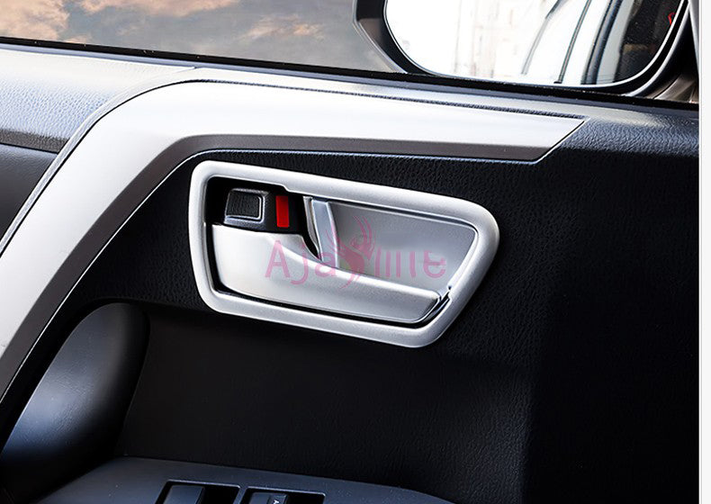 Chrome Car Styling Interior Door Handle Cover Bowl Insert Trim Overlay Panel 2014 2015 2016 2017 For Toyota RAV4 Accessories