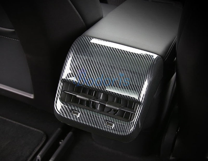 For Tesla Model 3 2017 2018 2019 Carbon Fiber Color Rear Seat Air Vent AC Outlet Vent Cover Panel Car Styling Accessories