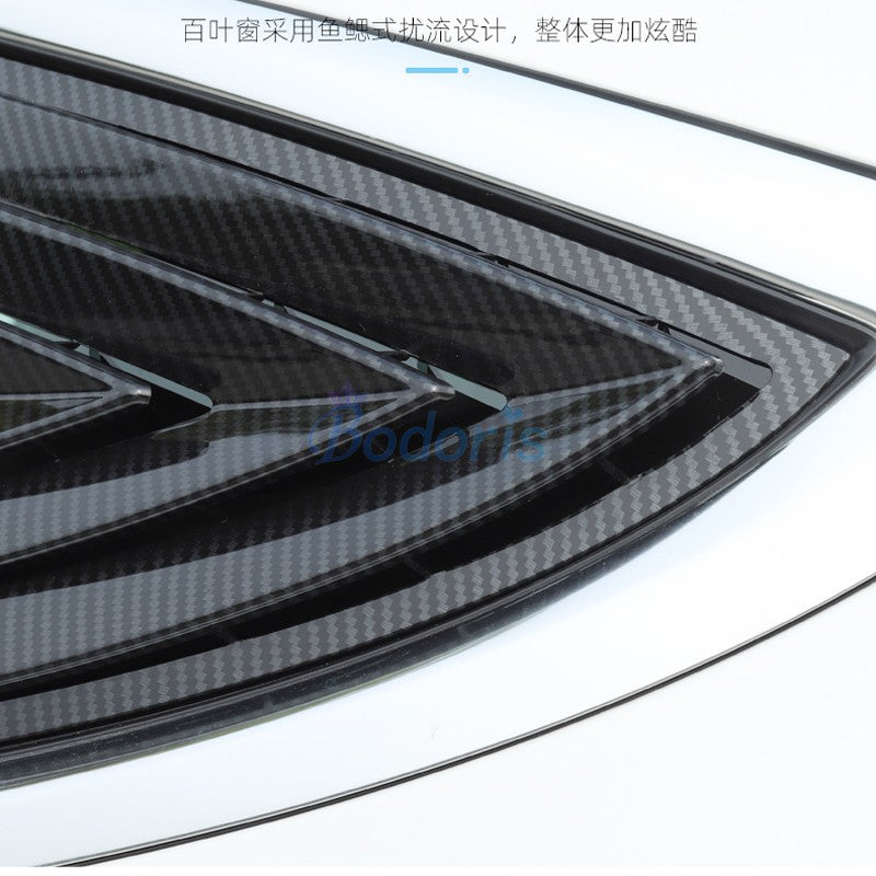 For Tesla Model 3 2017 2018 2019 Carbon Fiber Color Rear Window Garnish Panel Frame Triangle Trim Car Styling Accessories