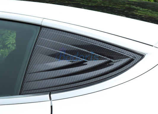For Tesla Model 3 2017 2018 2019 Carbon Fiber Color Rear Window Garnish Panel Frame Triangle Trim Car Styling Accessories