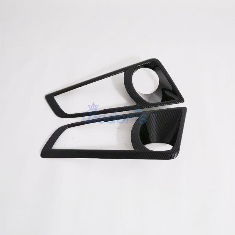 For Toyota Hiace 2019 Carbon Fiber Color Front Fog Lamp Cover Light Overlay Foglight Frame Chrome Car Styling Accessories