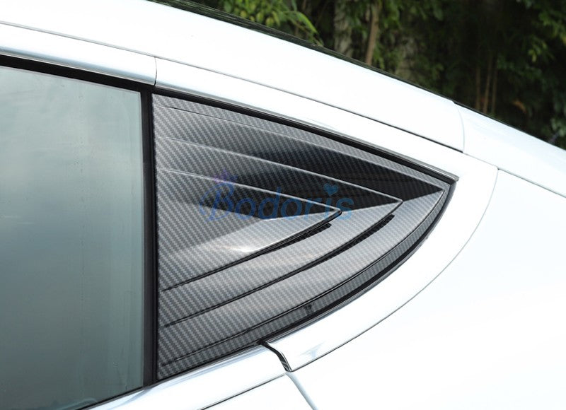 For Tesla Model 3 2017 2018 2019 Carbon Fiber Color Rear Window Garnish Panel Frame Triangle Trim Car Styling Accessories