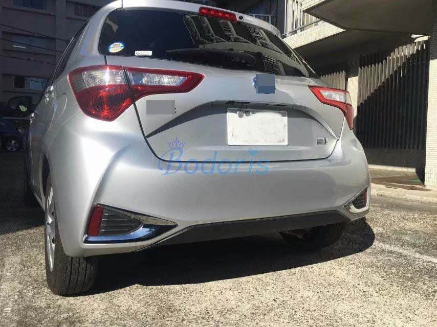 Car Styling Bumper Reflector Rear Fog Lamp Cover Foglight Overlay Trim Panel Frame 2017 2018 For Toyota Yaris Vitz Accessories