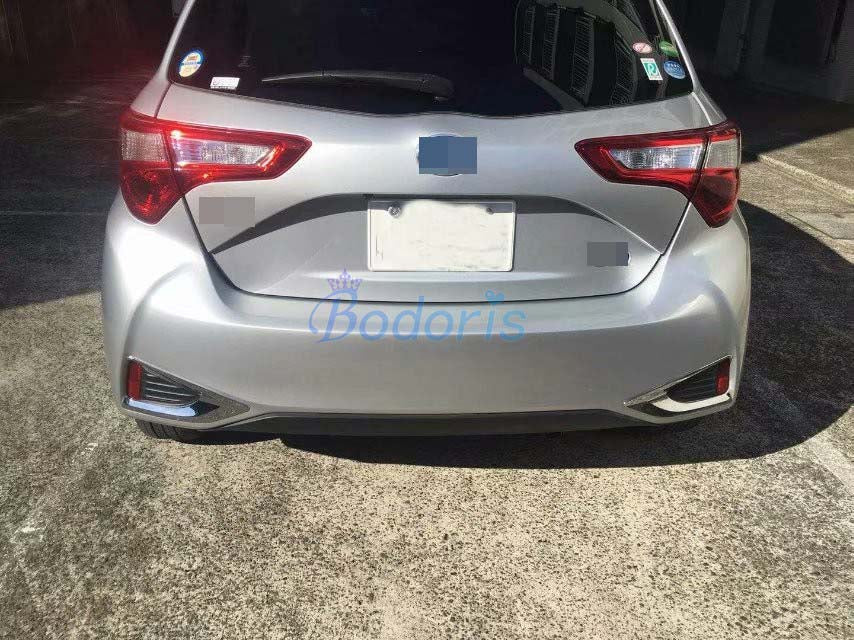 Car Styling Bumper Reflector Rear Fog Lamp Cover Foglight Overlay Trim Panel Frame 2017 2018 For Toyota Yaris Vitz Accessories