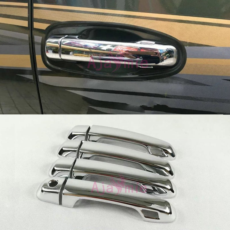 Chrome Car Styling Door Handle Cover With Smart Key Holes Trim Panel 2016 2017 2018 For Toyota Land Cruiser 200 Accessories