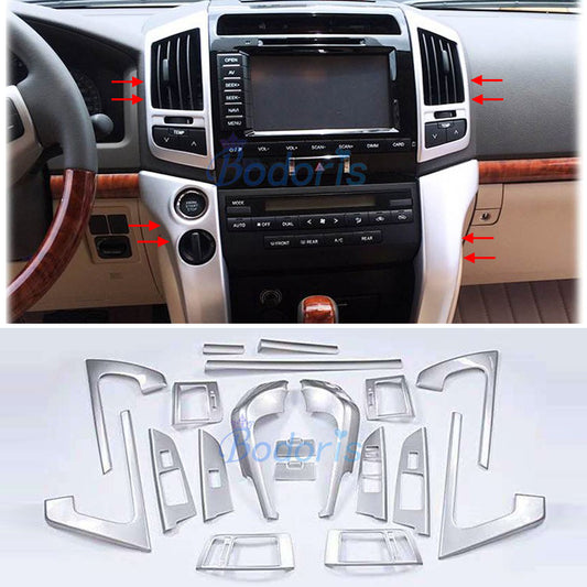 19 pcs For Toyota LC Land Cruiser 200 2008-2015 Interior Door Holder Handle Cover Moulding Trim Chrome Car-Styling Accessories