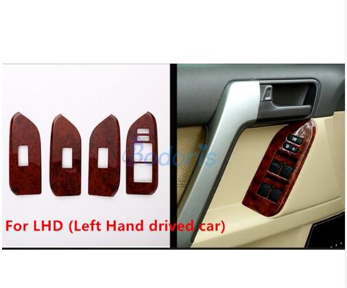 For Toyota Land Cruiser 150 Prado LC150 FJ150 2010-2017 2018 Wooden Holder Trim Glass Switch Cover Car Styling Accessories