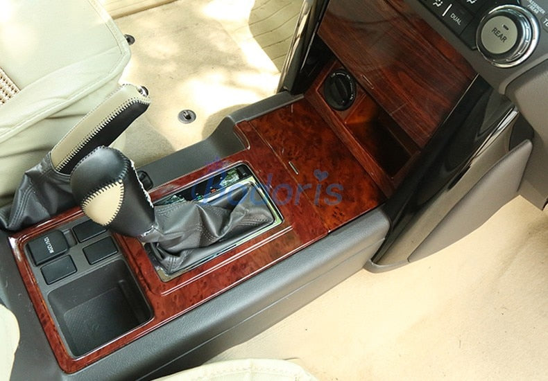 For Toyota Land Cruiser 150 Prado FJ150 2700 2.7L 2010-2017 Wooden Gear Box Knob Cover Hand Shift Trim Car Styling Accessories