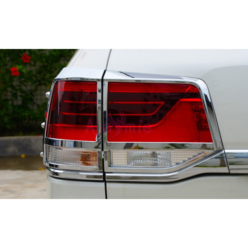 Chrome Car-Styling Taillight Cover Lamp Trim Light Overlay Panel 2016 2017 2018 For Toyota LC Land Cruiser 200 Accessories