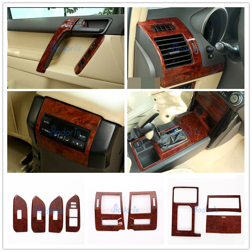 For Toyota Land Cruiser 150 Prado LC150 FJ150 2010-2017 2018 Wooden Holder Trim Glass Switch Cover Car Styling Accessories