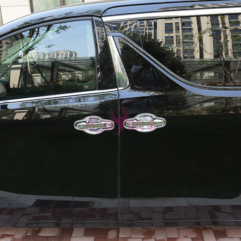 Chrome Car Styling Door Handle Bowl Insert Trim Cover Overlay Panel 2016-2019 For Toyota Alphard VELLFIRE 30 Accessories