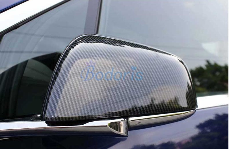 For Tesla Model X 2016 2017 2018 Carbon Fiber Side Mirror Cover Rear View Overlay Frame Rearview Panel Car Styling Accessories