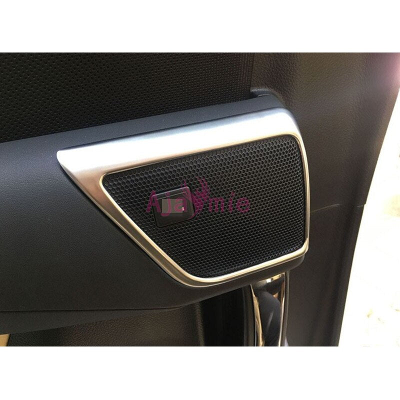 For Toyota Alphard VELLFIRE 30 2016-2019 Interior Carbon Fiber Look Rear Door Loudspeaker Moulding Frame Audio Panel Accessory
