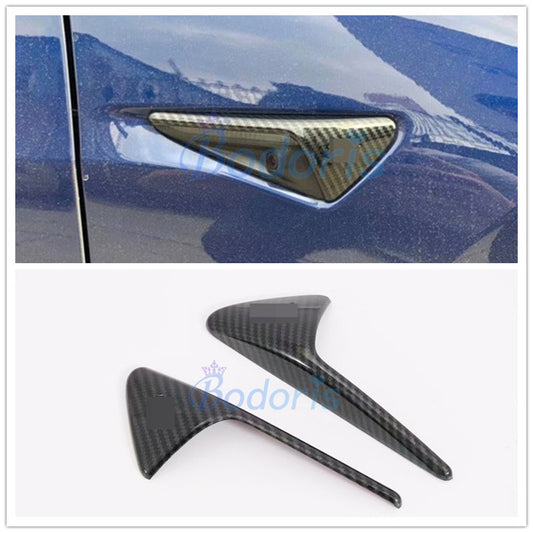 For Tesla Model 3 2017 2018 2019 Carbon Fiber Color Side Camera Protector Cover Decoration Trim Car Styling Accessories