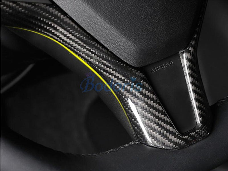 For Tesla Model X S 2016 2017 2018 Carbon Fiber Color Interior Steering Wheel Trim Overlay Frame Trim Car Styling Accessories