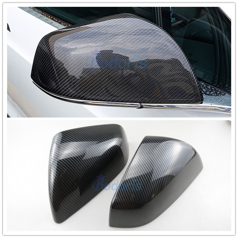 For Tesla Model X 2016 2017 2018 Carbon Fiber Side Mirror Cover Rear View Overlay Frame Rearview Panel Car Styling Accessories