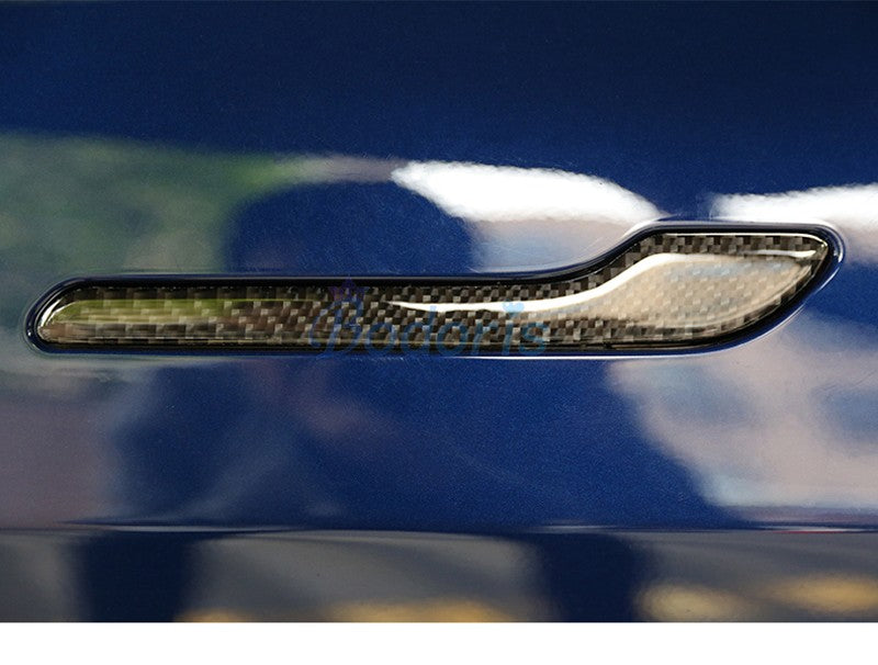 For Tesla Model 3 2017 2018 2019 Carbon Fiber Color Door Handle Cover Frame Garnish Trim Panel Car Styling Accessories
