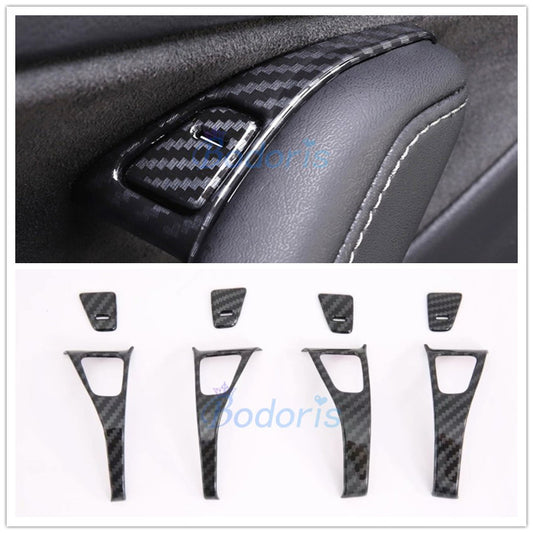 For Tesla Model 3 2017 2018 2019 Carbon Fiber Color Interior Armrest Holder Switch Trim Panel Cover Car Styling Accessories