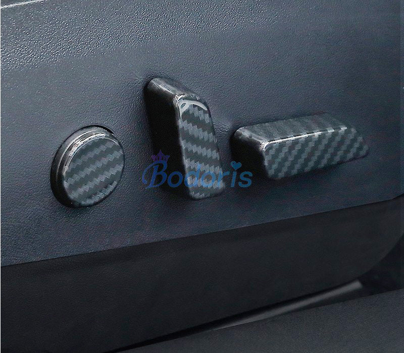 For Tesla Model 3 2017 2018 2019 Carbon Fiber Color Interior Seat Adjust Switch Button Trim Cover Car Styling Accessories