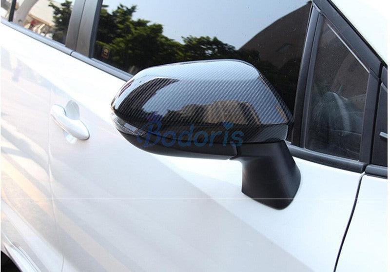 For Toyota Corolla 2019 Carbon Fiber Color Door Mirror Cover Rearview Rear View Overlay Panel Chrome Car Styling Accessories