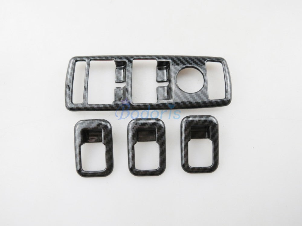 For LHD Tesla Model X 2016 2017 2018 Carbon Fiber Color Interior Window Glass Switch Overlay Frame Trim Car Styling Accessories