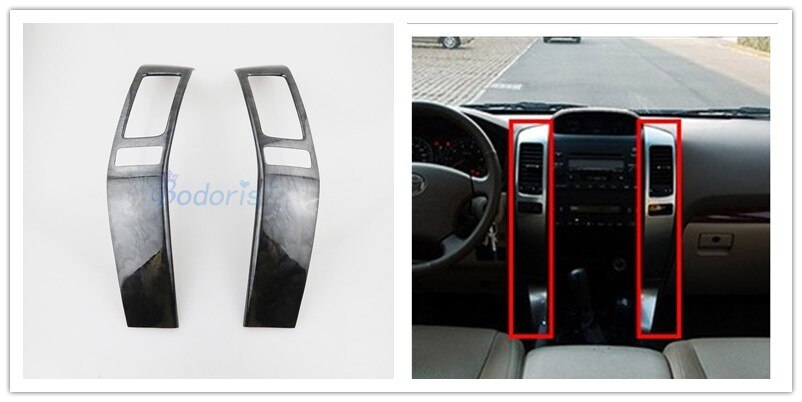 For Toyota Land Cruiser 120 Prado FJ120 2003-2009 Black Wood Color Dashboard Trims Door Armrest Cover Lamp Outlet Overlay Trim