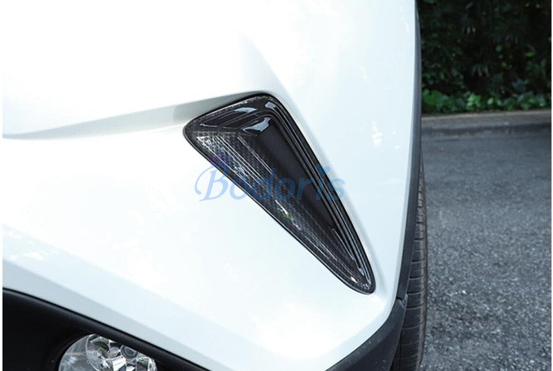 For Toyota C-HR CHR C HR 2016-2018 Carbon Fiber Color Front Fog Lamp Cover Light Overlay Frame Chrome Car Styling Accessories