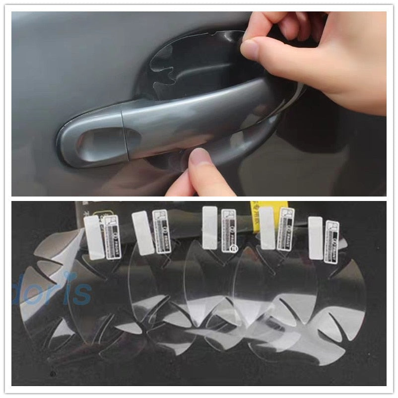 PVC Door Handle Bowl Grab Protector Film Anti Crash Car Sticker For Toyota Land Cruiser 200 FJ 100 120 150 Prado Accessories