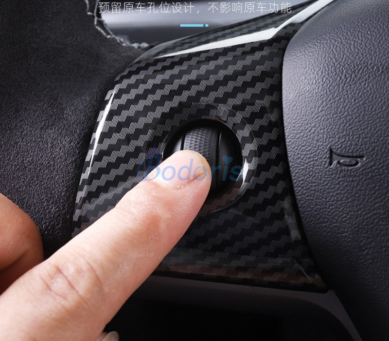 For Tesla Model 3 2017 2018 2019 Carbon Fiber Color Interior Steering Wheel Trim Cover Car Styling Accessories