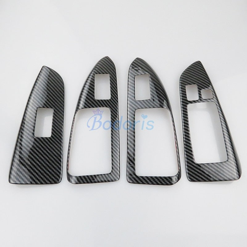 Carbon Fiber Color Dashboard Trims Panels Car Styling Inteiror Accessories For Toyota Land Cruiser 120 Prado FJ120 2003-2009