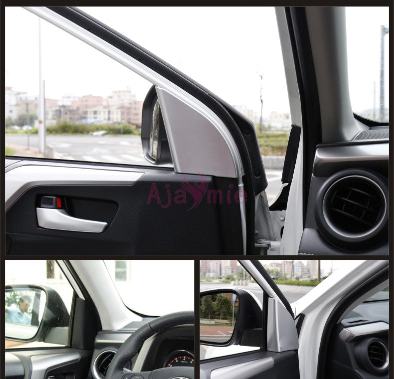 Chrome Car Styling Interior Front Window Triangle Cover Overaly Panel Trim Frame Kit 2016 2017 2018 For Toyota RAV4 Accessories