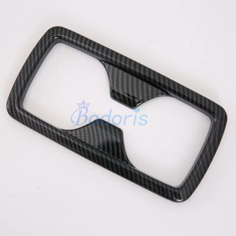 For Toyota RAV4 XA50 2019 Carbon Fiber Color Interior Rear Seat Water Cup Holder Cover Strips Panel Trim Car Styling Accessories