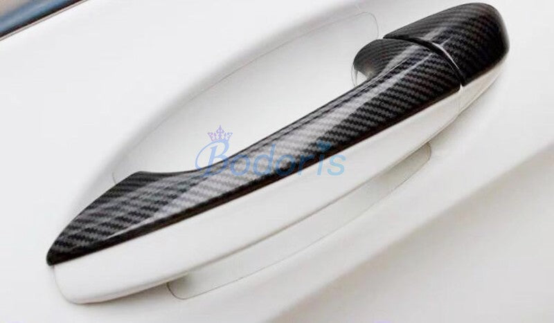 For LHD Mercedes Benz E Class W213 2016 2017 2018 Carbon Fiber Color Door Handle Cover Bowl Insert Trim Car Styling Accessories